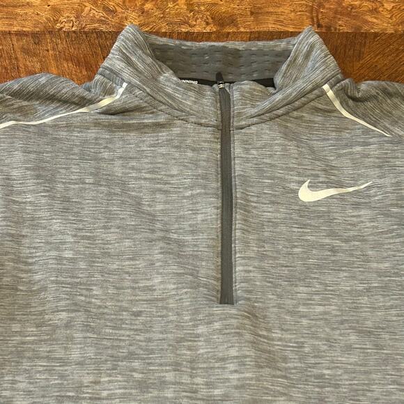 Nike Element Running 1/2 Zip Pullover Top Mens L Gray Thermal Thumb Holes - Picture 4 of 12